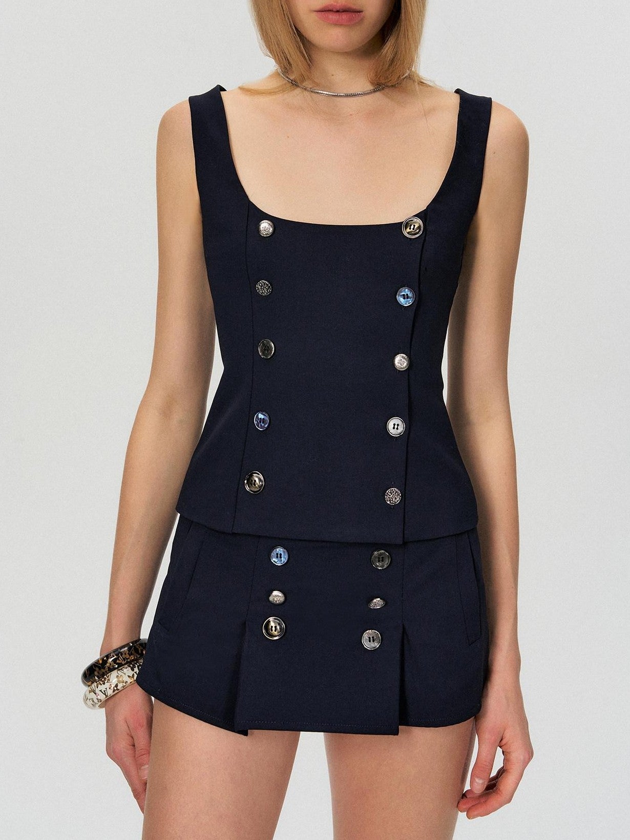 The NeverMore Vintage Blazer Style Camisole Two Piece Short Women&