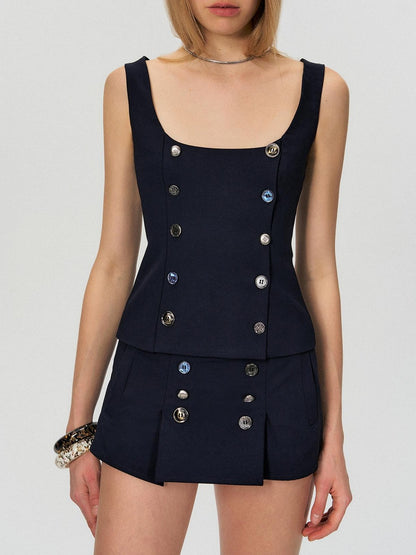 The NeverMore Vintage Blazer Style Camisole Two Piece Short Women&