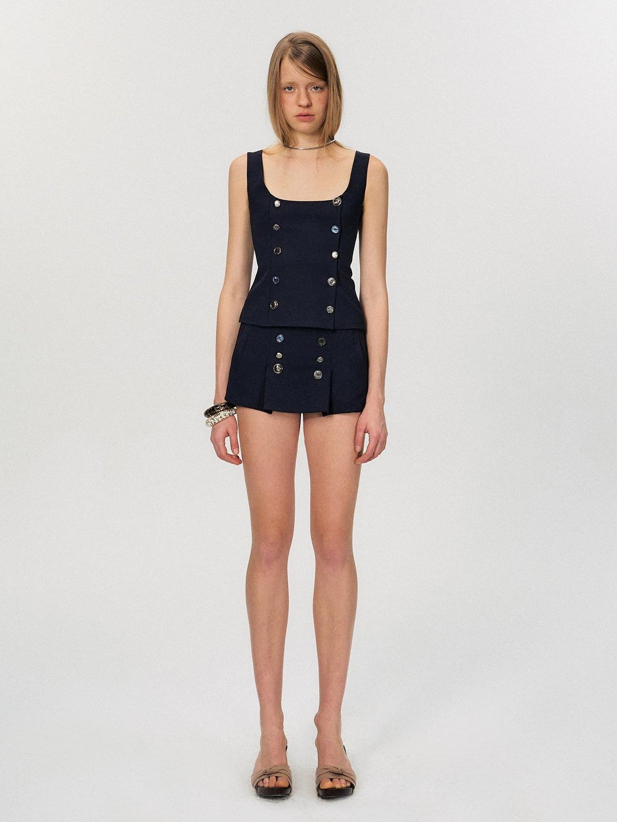 The NeverMore Vintage Blazer Style Camisole Two Piece Short Women&
