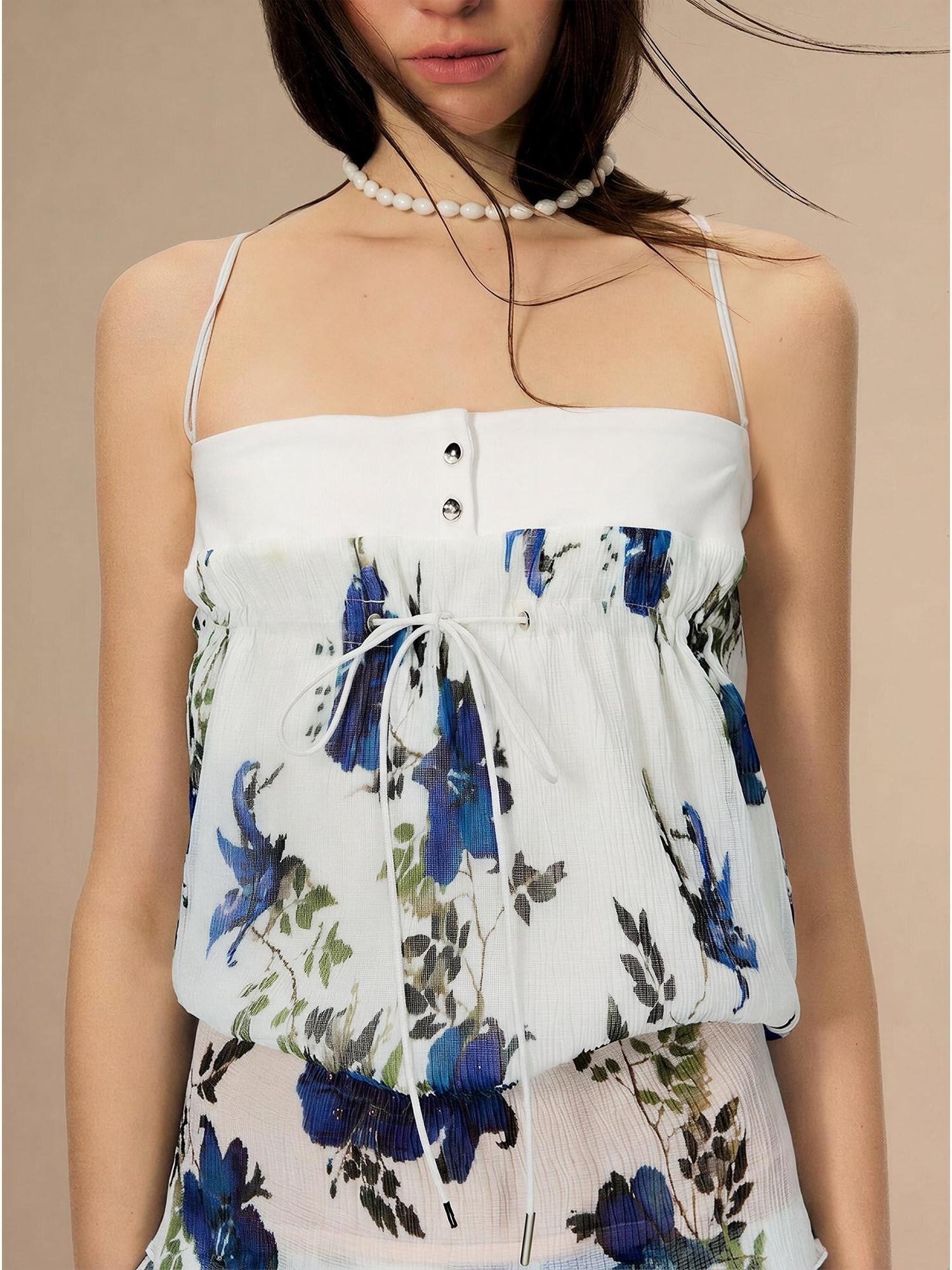 The NeverMore Vintage Floral Print Cami Two Piece Women&