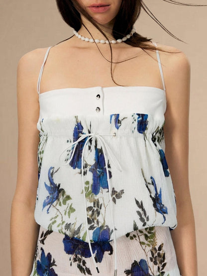 The NeverMore Vintage Floral Print Cami Two Piece Women&