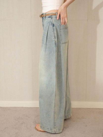 The NeverMore Washed Blue Low Rise Curved Seam Women&