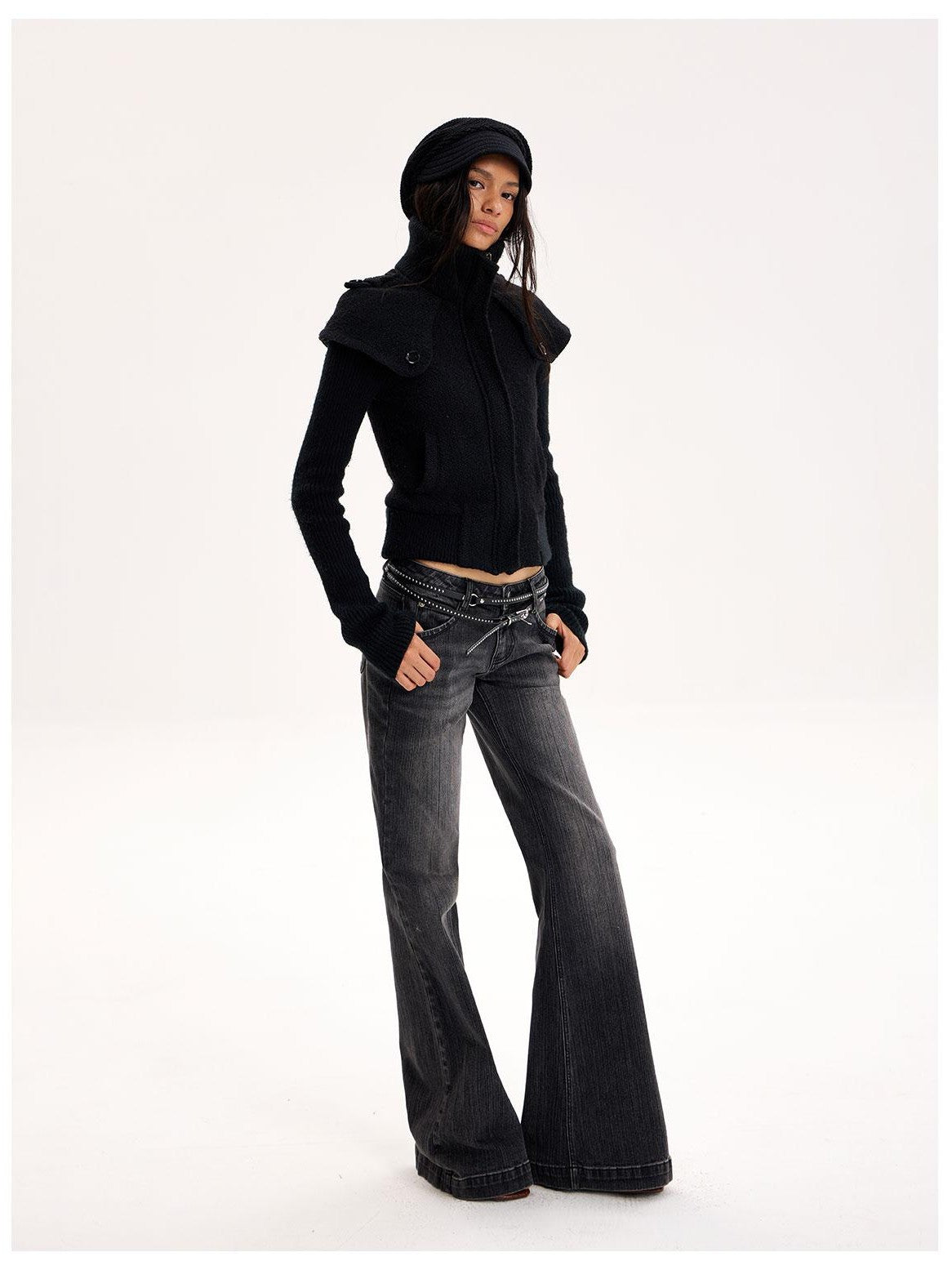 The NeverMore Washed Low Rise Bootcut Jeans Women&