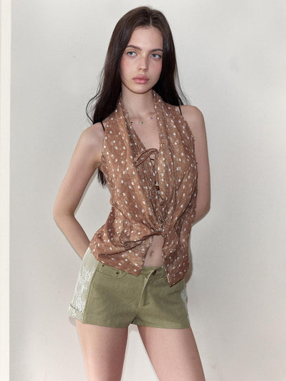 The NeverMore Yesterdays Blue Sky Spliced Lace Slim Fit Women&