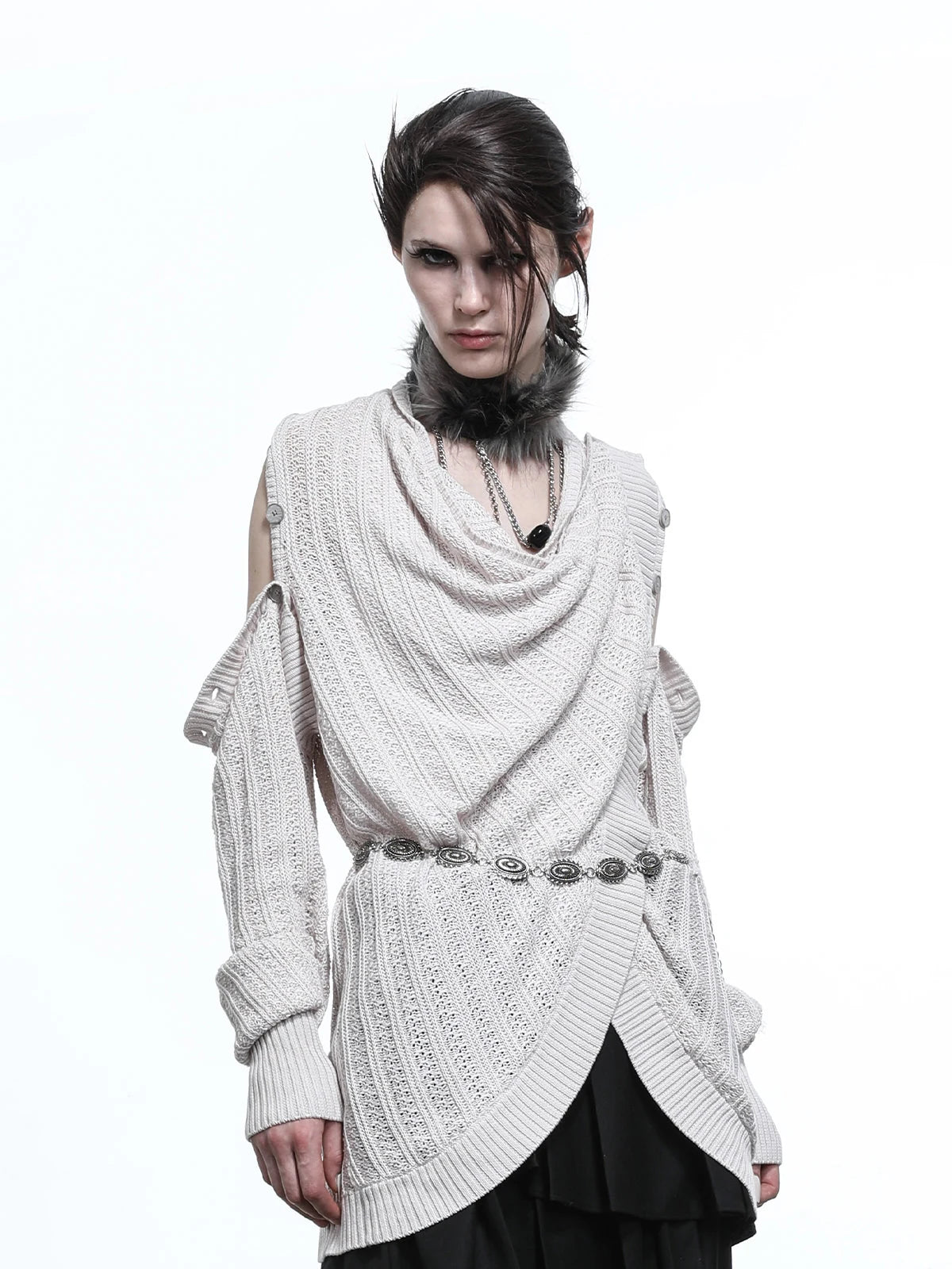 Rayon Cotton Silk Mesh Knit Cardigan