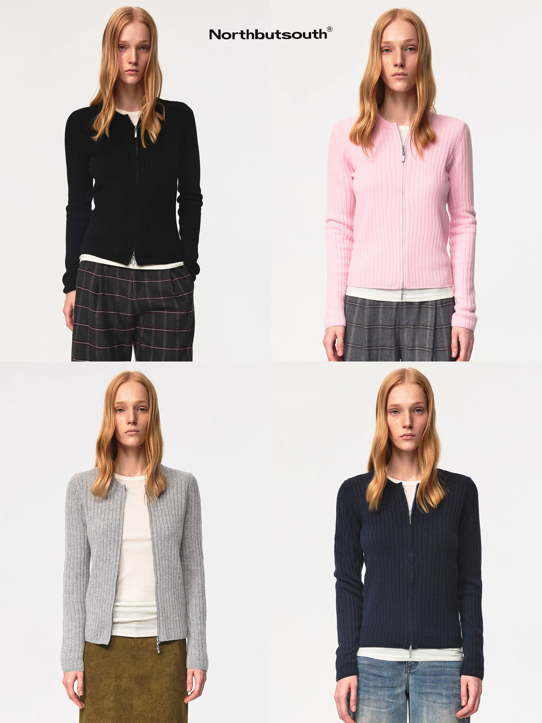 Thermo Soft Merino Cashmere Ribbed Dual Zip Cardigan