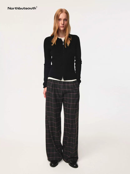 Thermo Soft Merino Cashmere Ribbed Dual Zip Cardigan