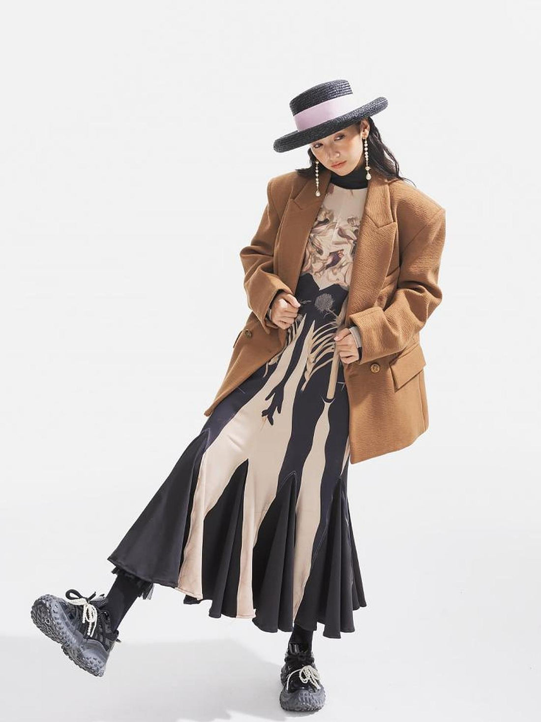 Sweet Mi Thickened Wool Jacquard Box Cut Women Winter Blazer