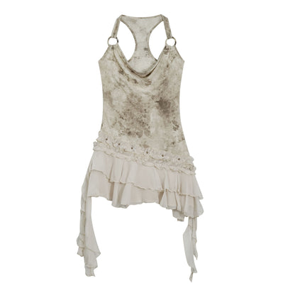Update c Vintage Ombre Lace Trimmed Slit Sundress