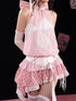 Tom Dream Cat Pink Lace Bow Tie Bustier Dress