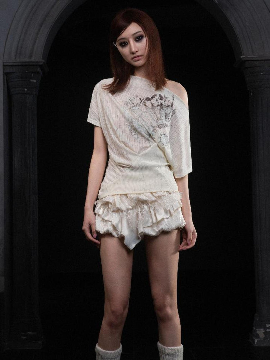 ARIADNAw Transparent Print Multi Wear T Shirt SS25 Lightweight Blend
