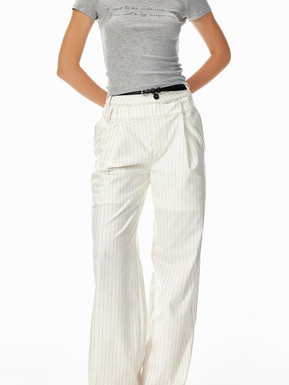 STRIKE A POSE Trendy Drop-Crotch Wide-Leg Pants With Double Waistband