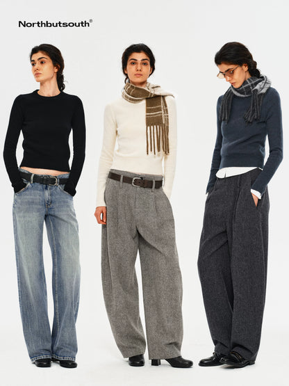 Tri Color Cropped Pullover Women&