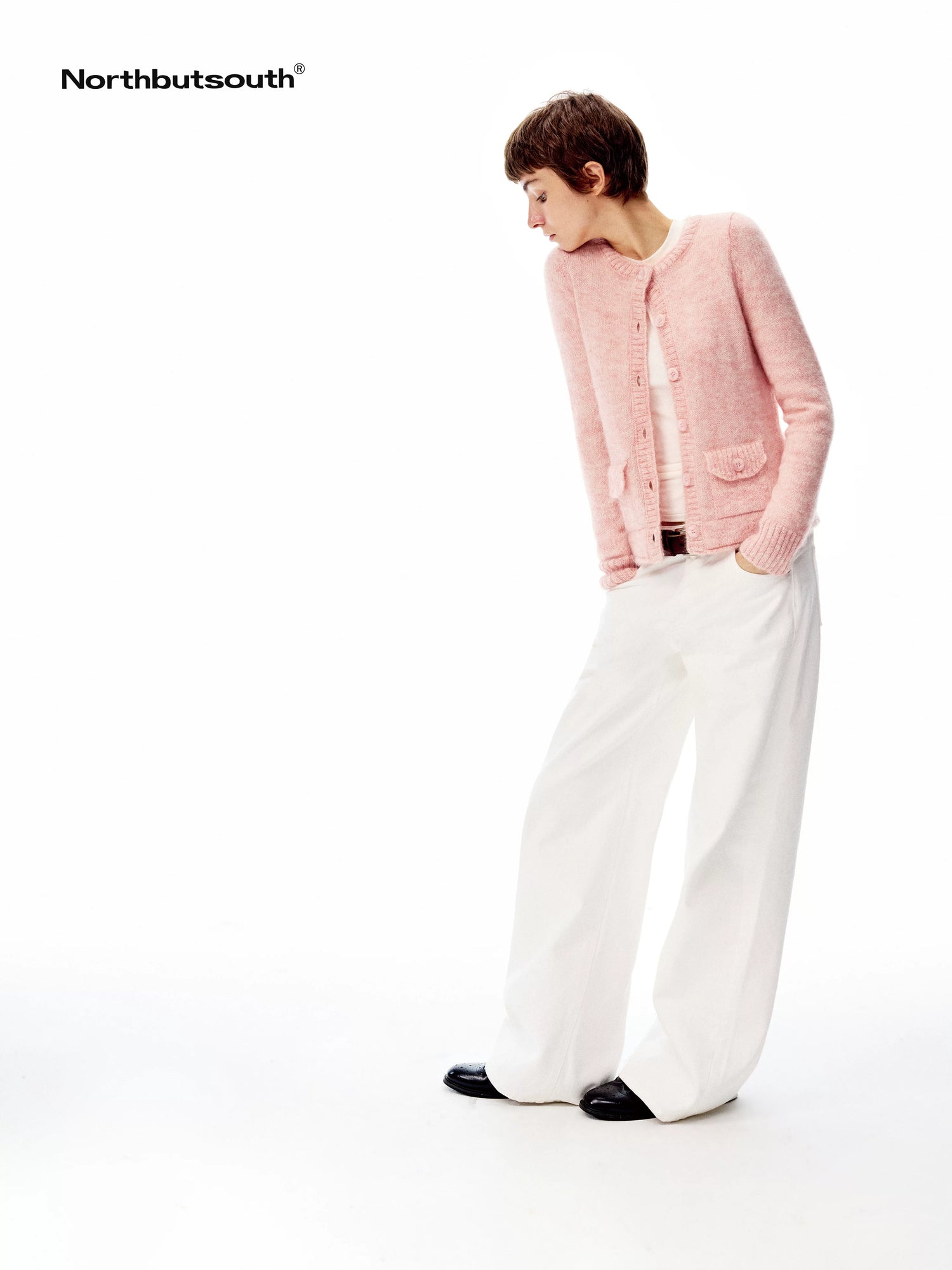 Tri Color Round Neck Knit Single Row Women&