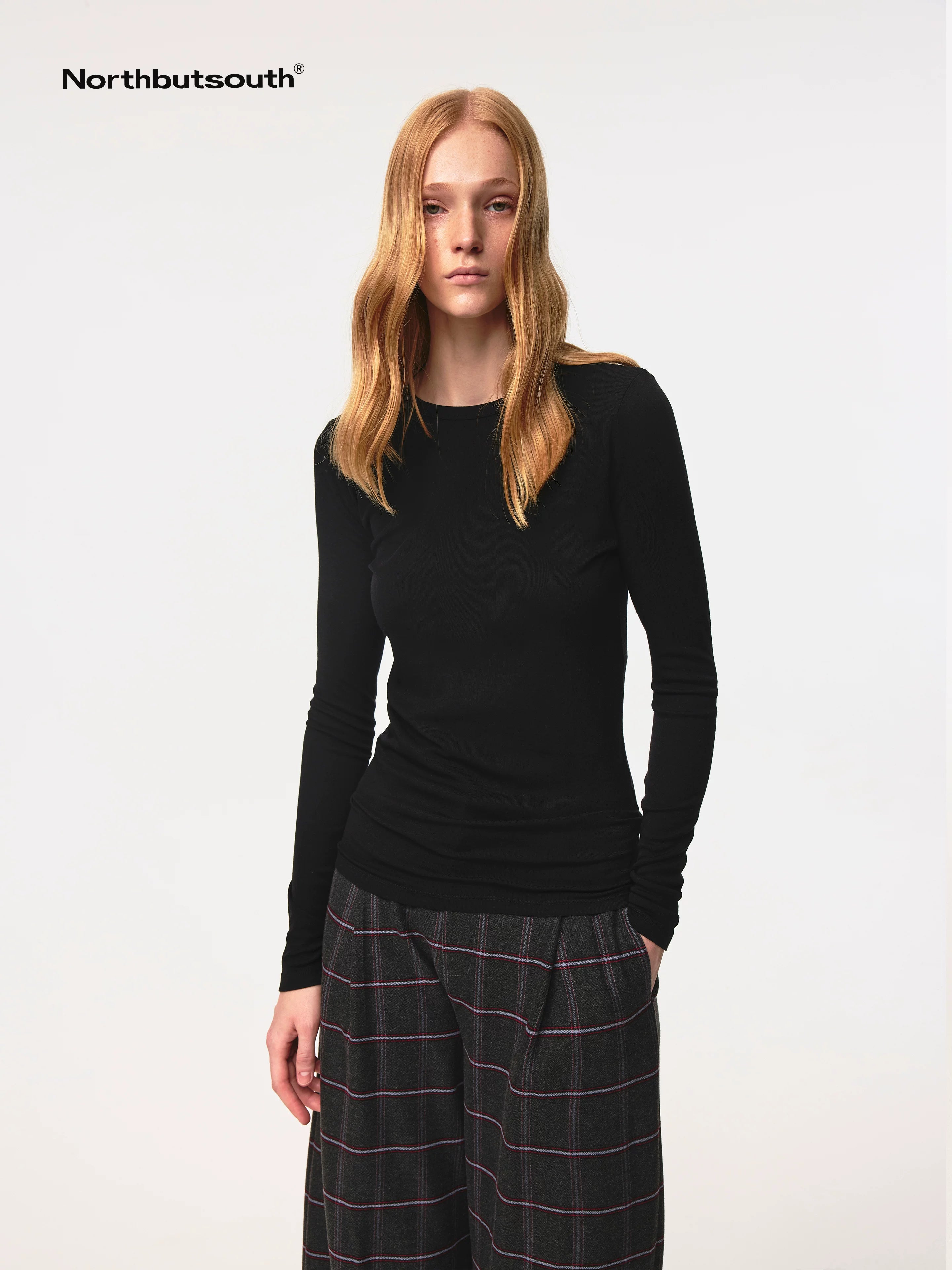 Tri Color Silk Layered Round Neck Top