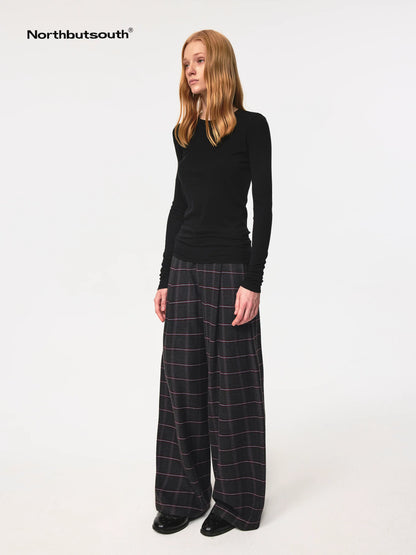 Tri Color Silk Layered Round Neck Top