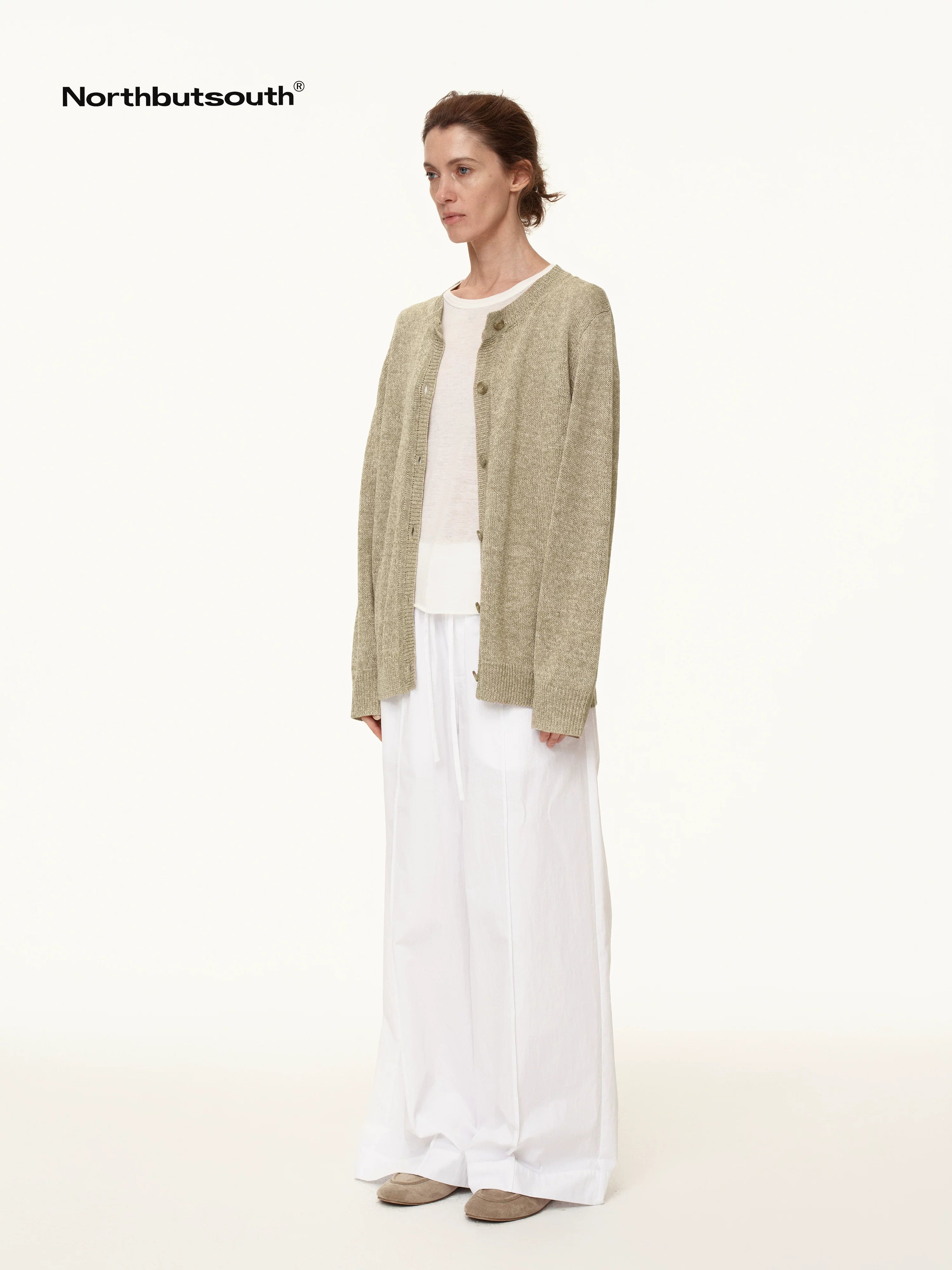 Tricolor Pleated Elastic Waist Casual Women&