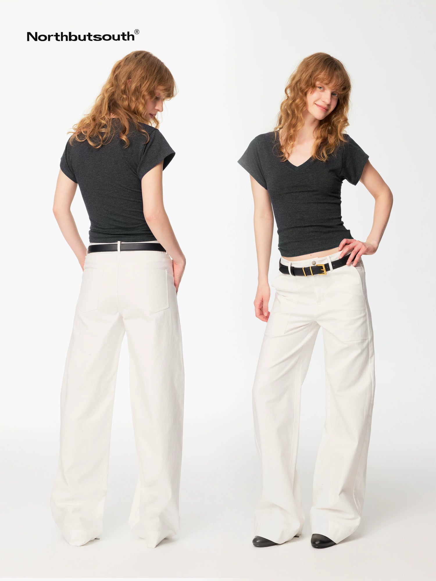 Tricolor Wide Hem Large Pocket Cargo Women&