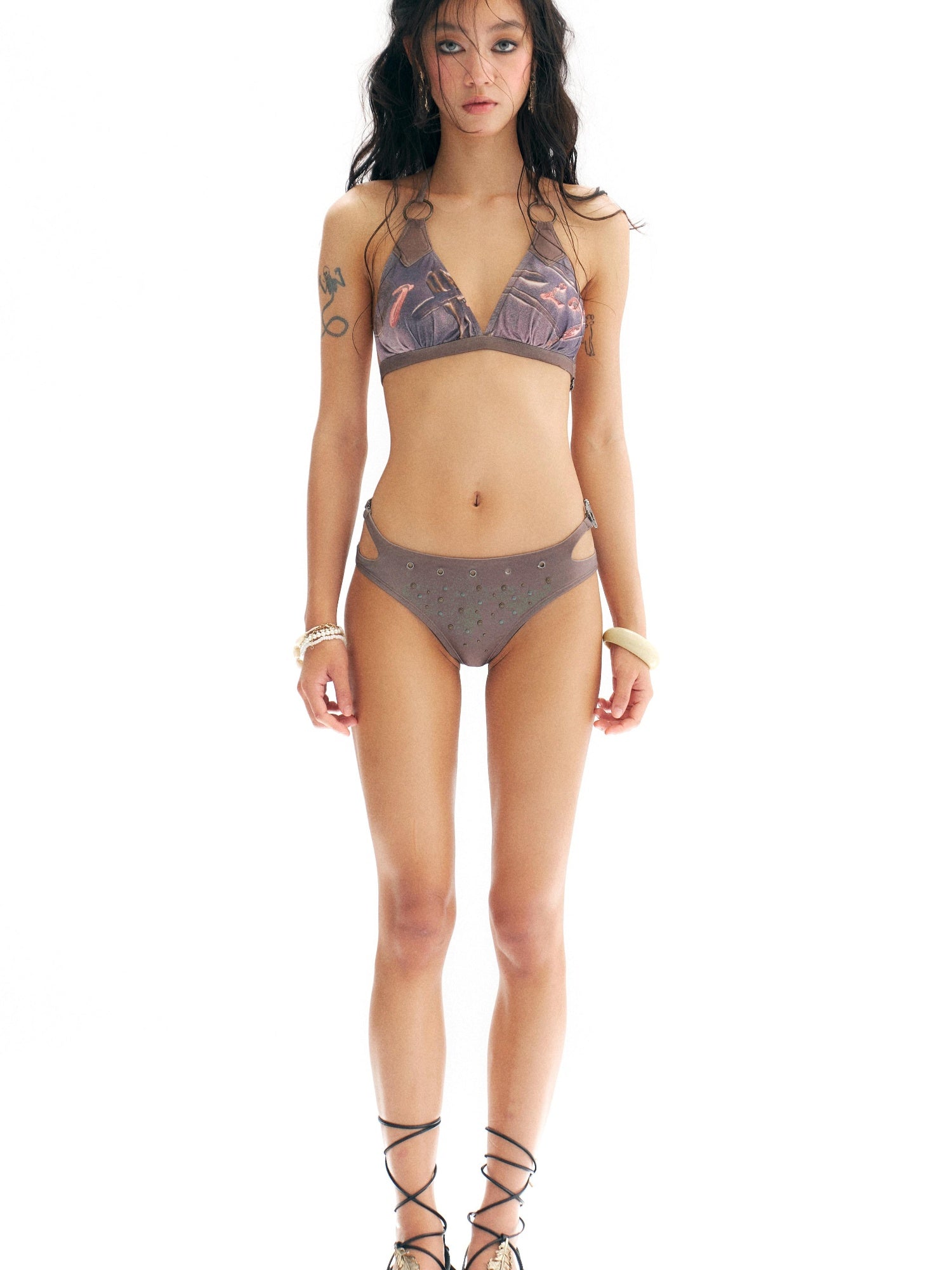 Tropical Graffiti Print Swim Set with Skirt – 3-Piece Swimwear