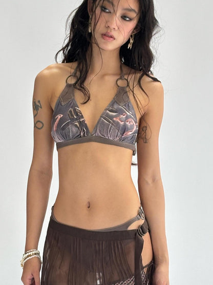 Tropical Graffiti Print Swim Set with Skirt – 3-Piece Swimwear