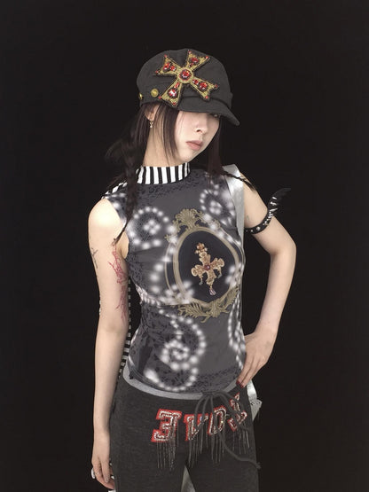 Ttsunami Black Heavy Riveted Wing Studded Adjustable Women&