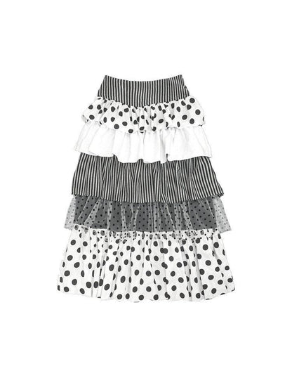 Ttsunami Black Polka Dot Knitted Patchwork Cake Women&