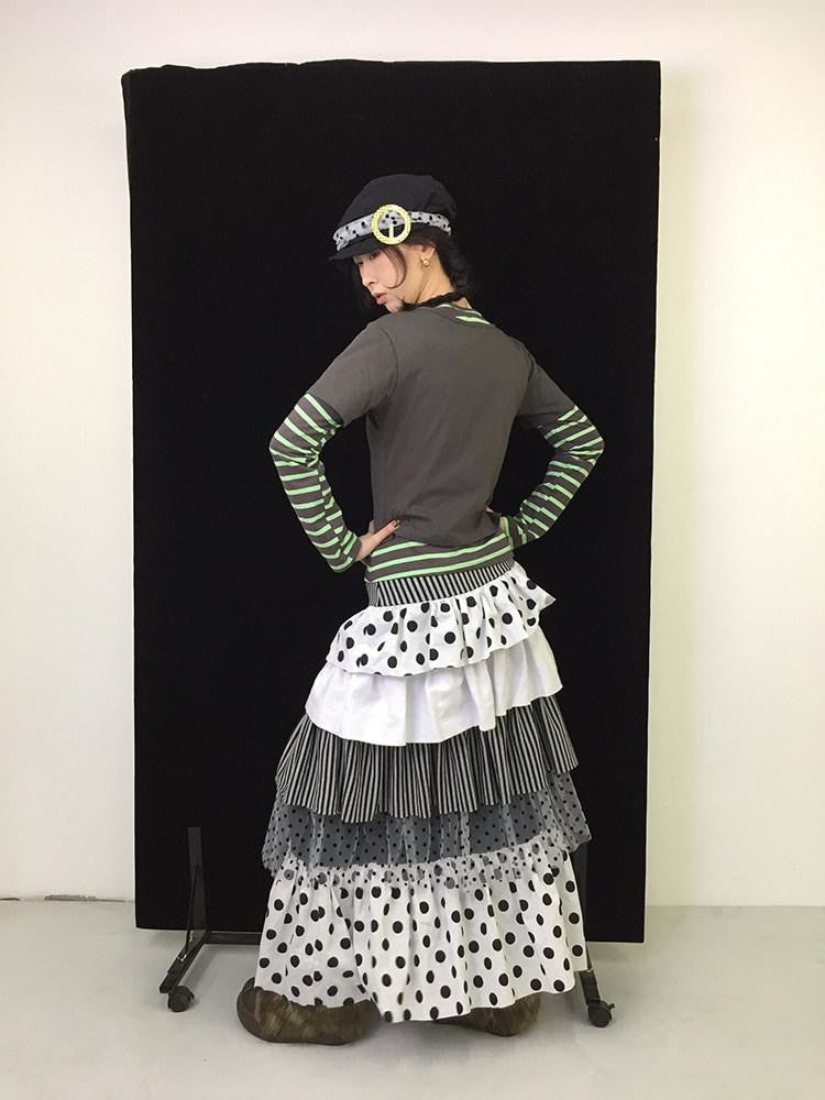 Ttsunami Black Polka Dot Knitted Patchwork Cake Women&