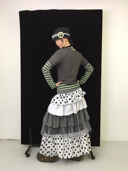 Ttsunami Black Polka Dot Knitted Patchwork Cake Women&