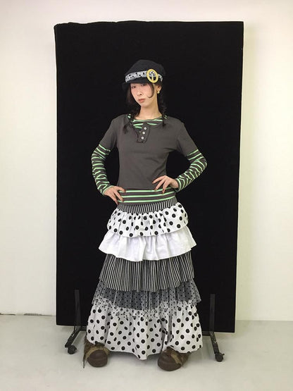 Ttsunami Black Polka Dot Knitted Patchwork Cake Women&