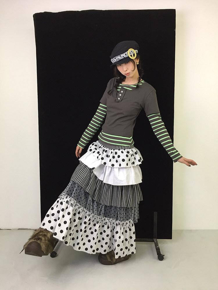 Ttsunami Black Polka Dot Knitted Patchwork Cake Women&