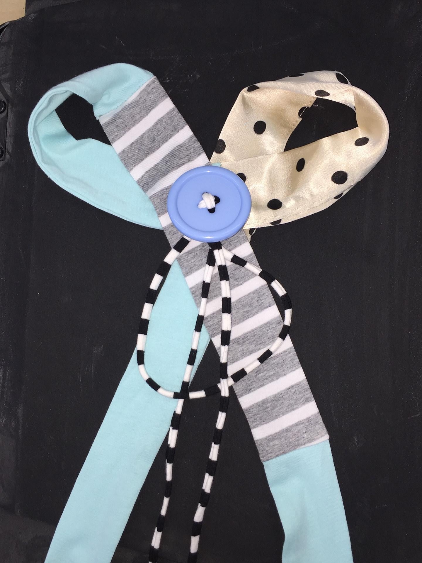 Ttsunami Black White Fine Striped Blue Button Original Design Women&