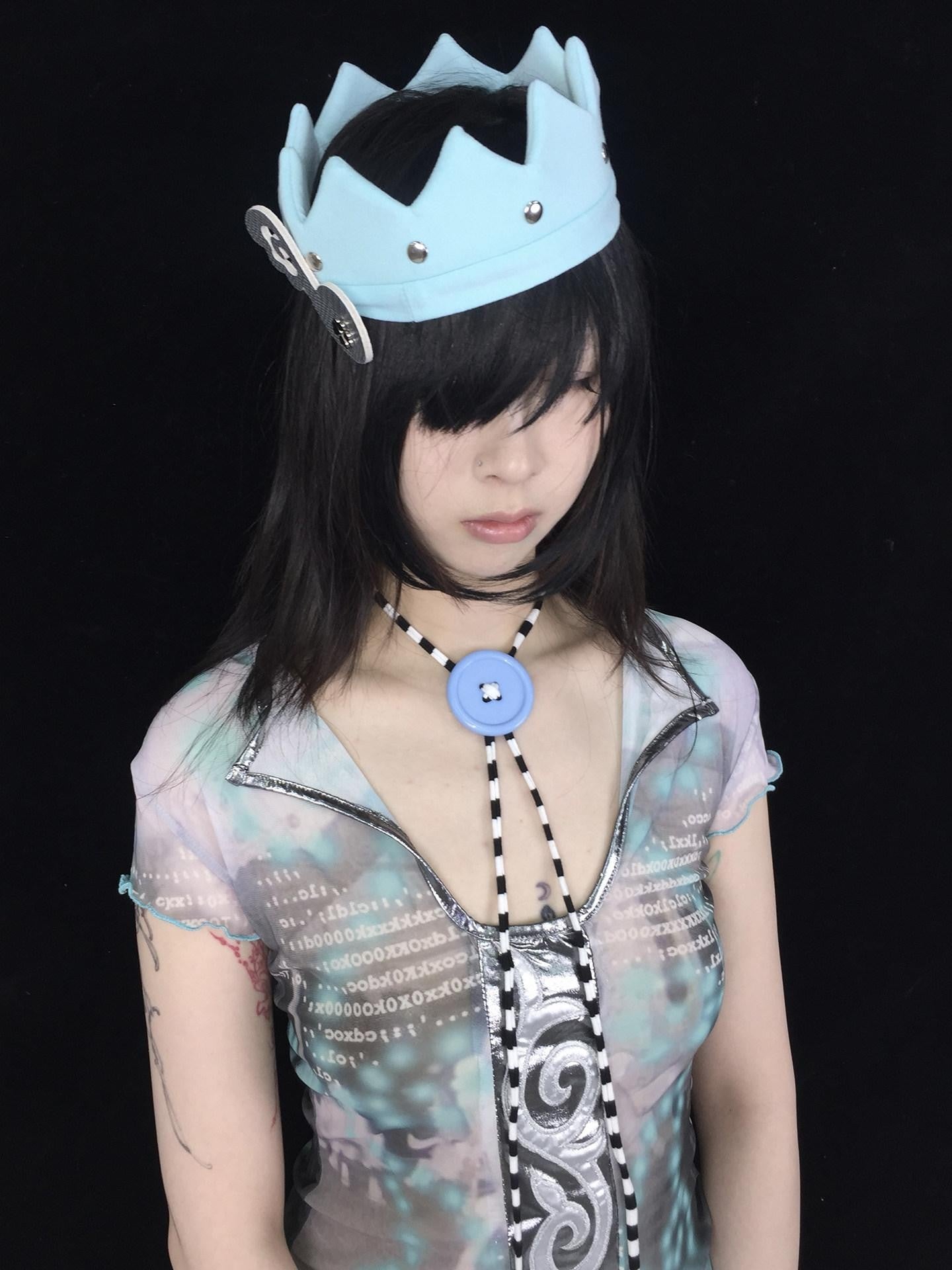 Ttsunami Black White Fine Striped Blue Button Original Design Women&