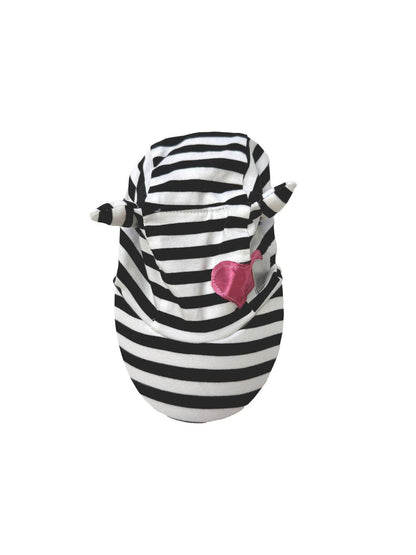 Ttsunami Black White Striped Embroidered Devil Horn Cat Ear Women&