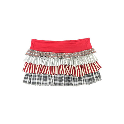 Ttsunami_Cute_Pink_Patchwork_Pleated_Mid_Waist_Aline_Women&