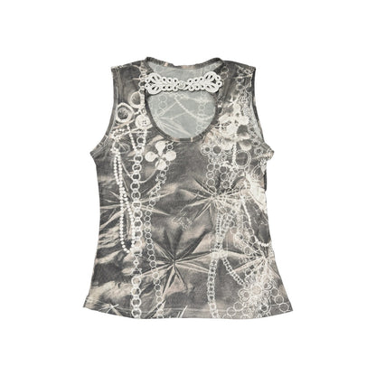 Ttsunami_Distressed_Striped_Chain_Irregular_Print_Mesh_U_Neck_Women&