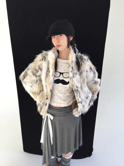 Ttsunami Leopard Colorblock Stand Collar Women&