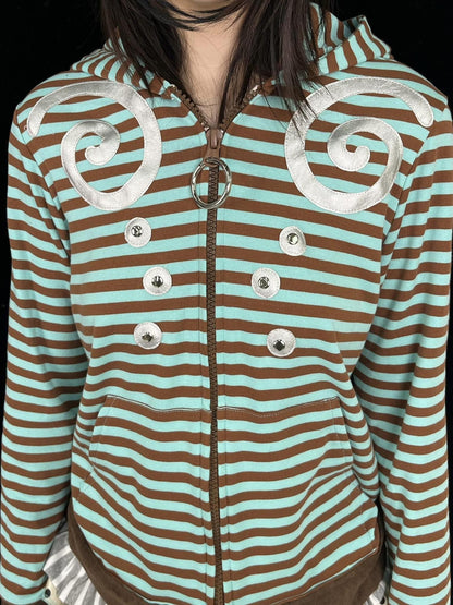 Ttsunami Light Blue Swirl Striped Studded Silver Dot Women&