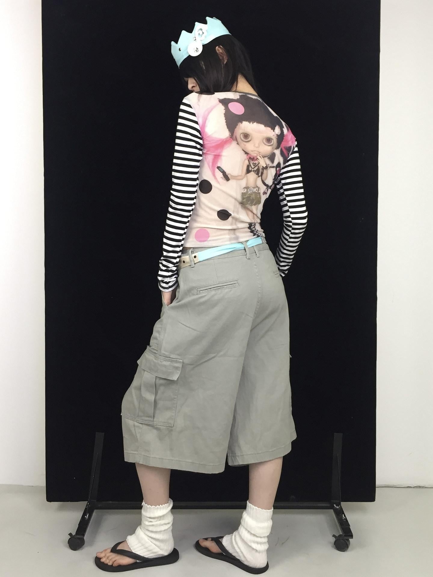 Ttsunami Light Gray Large Pocket Drawstring Street Women&