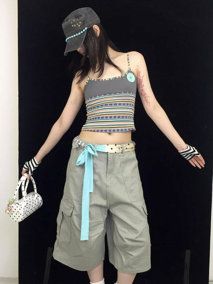 Ttsunami Mint Green Patchwork Polka Dot Stripe Women&