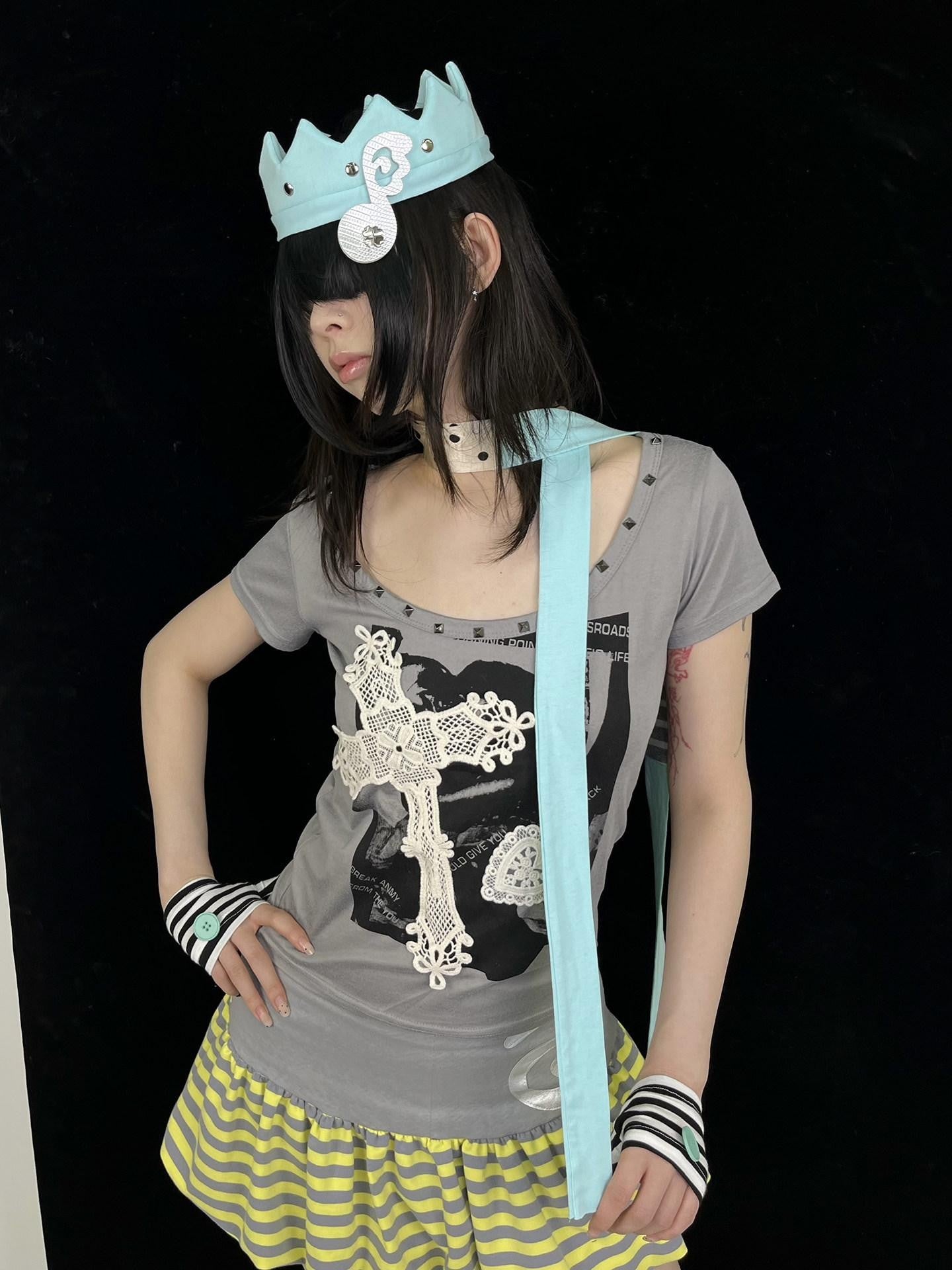 Ttsunami Mint Green Patchwork Polka Dot Stripe Women&