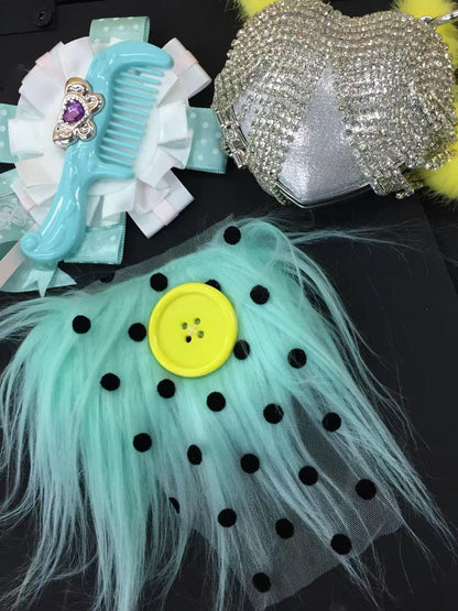 Ttsunami Mint Green Polka Dot Button Plush Women&