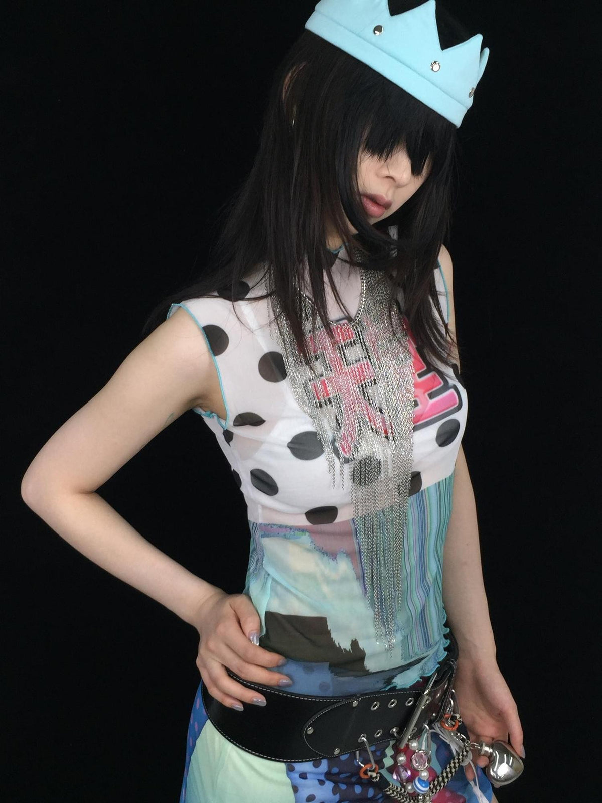 Ttsunami Mint Green Polka Dot Printed Slim Fit Women&