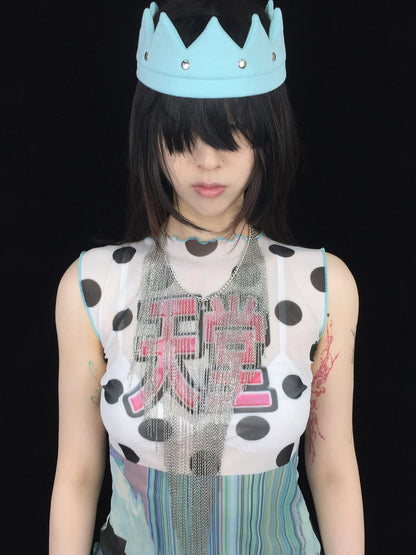 Ttsunami Mint Green Polka Dot Printed Slim Fit Women&
