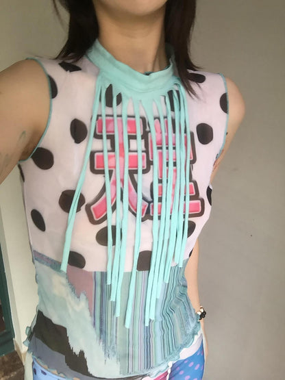 Ttsunami Mint Green Striped Knit Layered Halter Original Women&