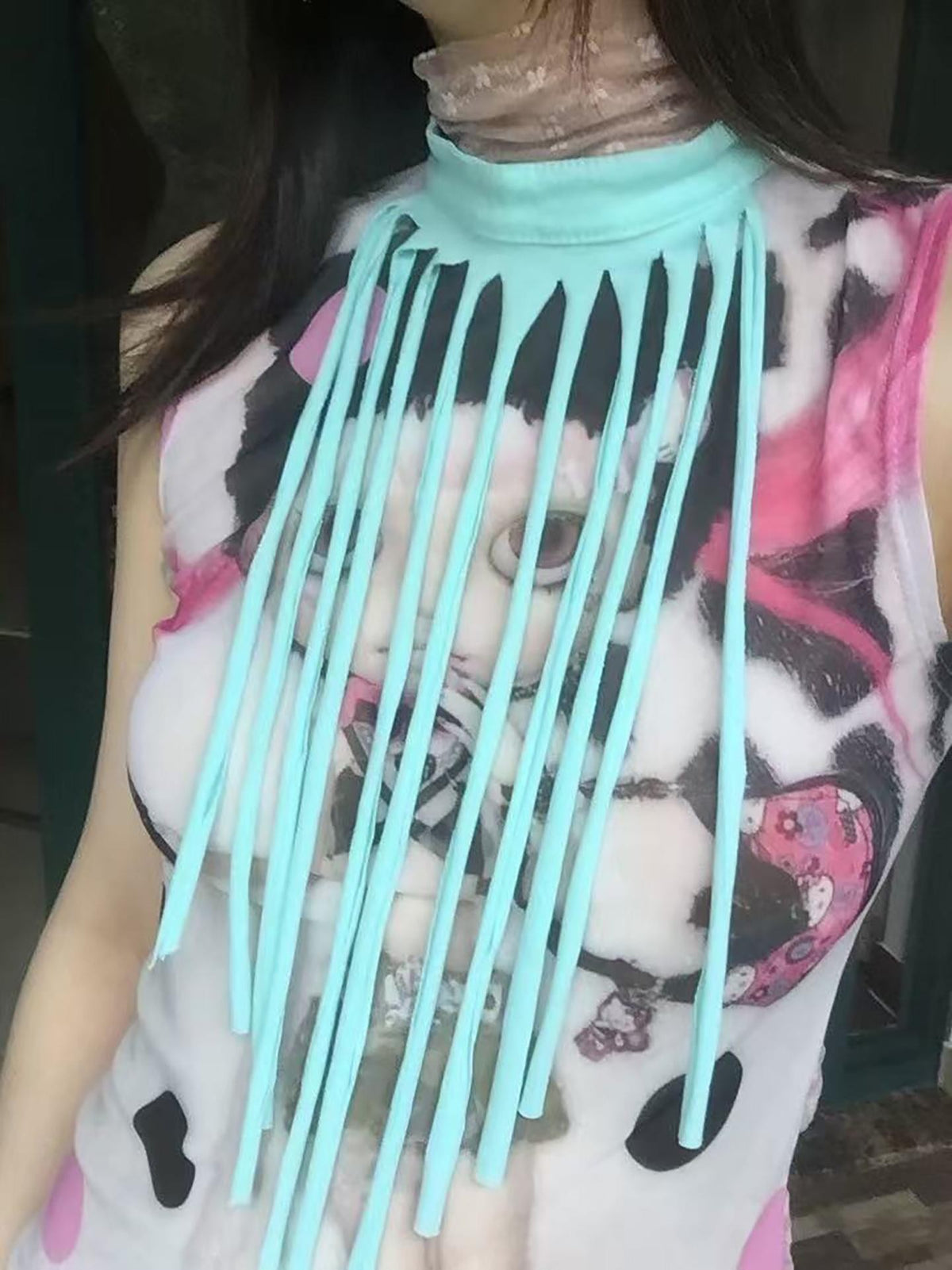 Ttsunami Mint Green Striped Knit Layered Halter Original Women&