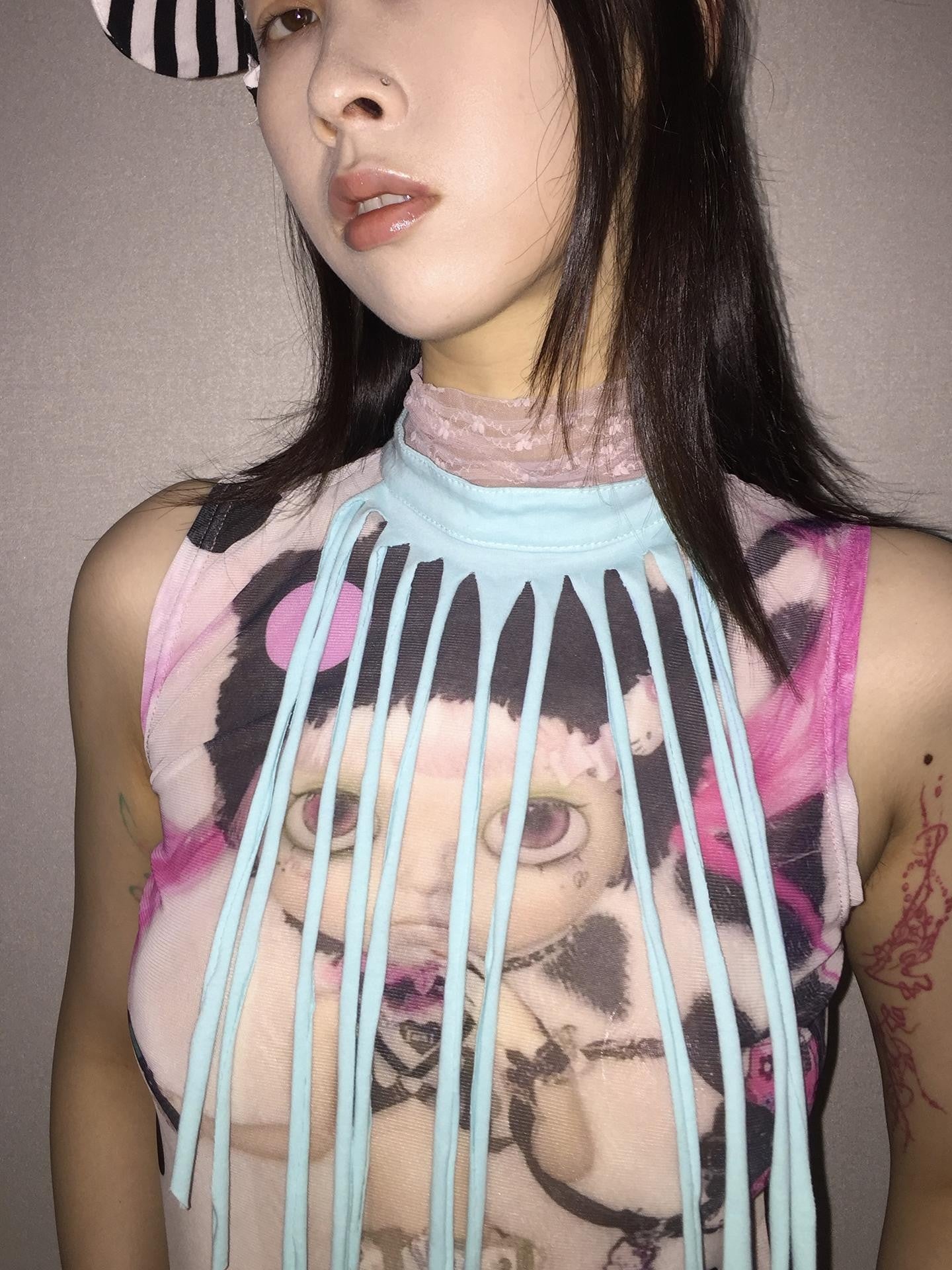 Ttsunami Mint Green Striped Knit Layered Halter Original Women&