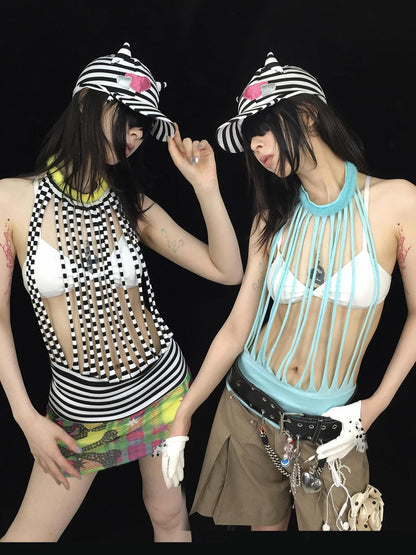 Ttsunami Multicolor Striped Layered Plush Ruffle Women&