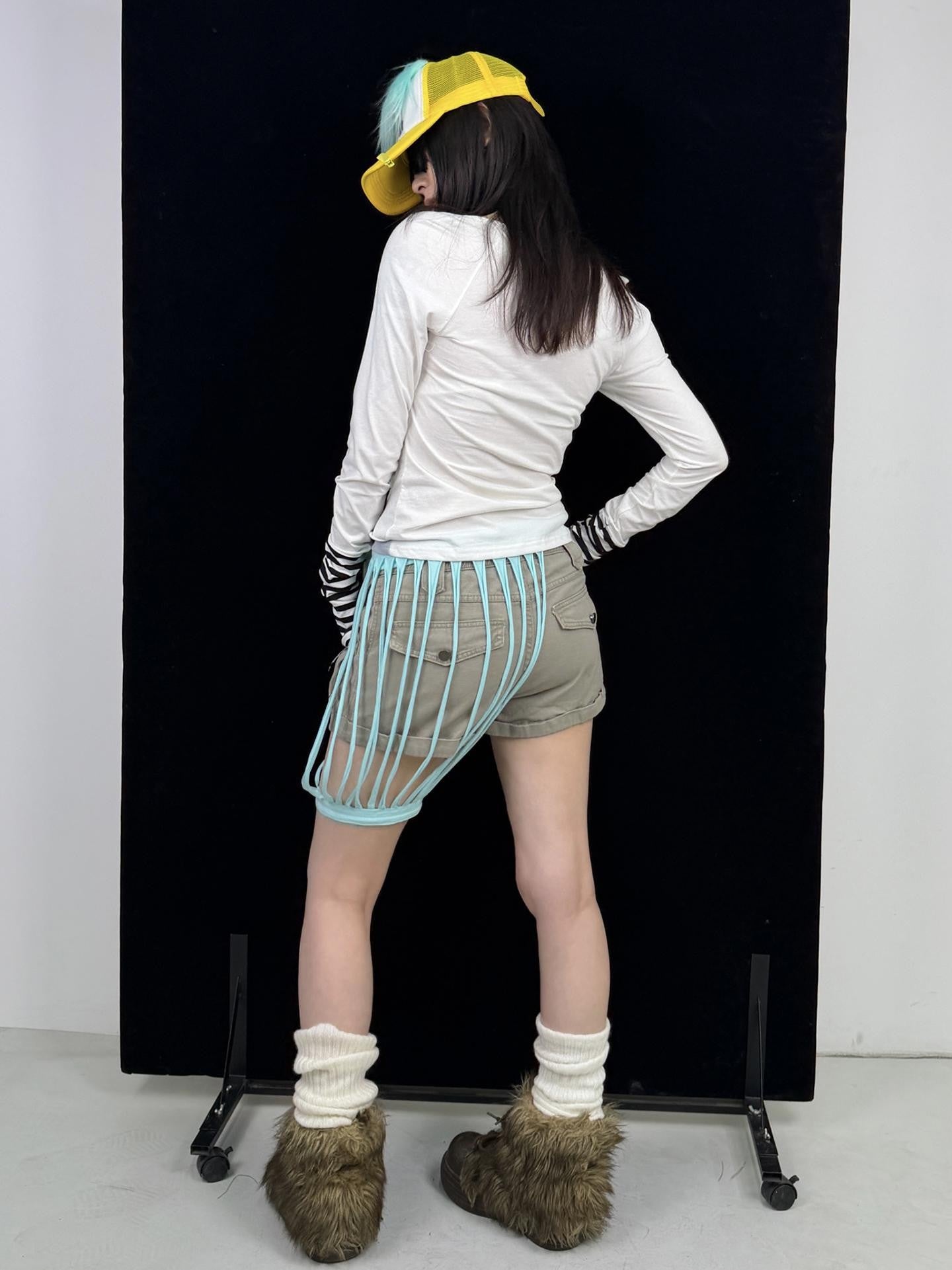 Ttsunami Multicolor Striped Layered Plush Ruffle Women&