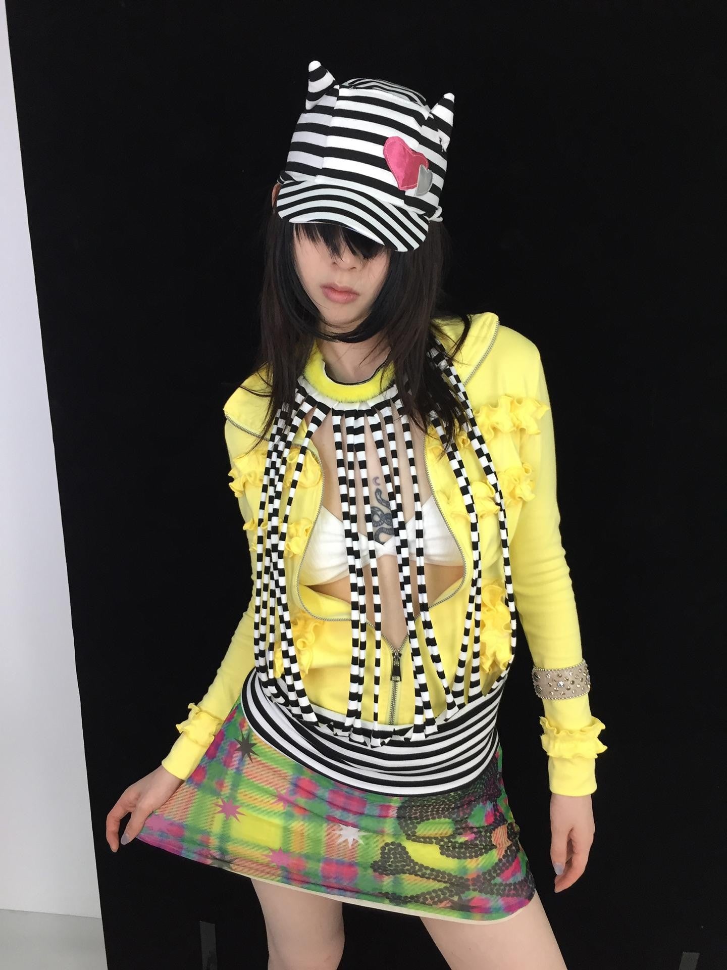 Ttsunami Multicolor Striped Layered Plush Ruffle Women&