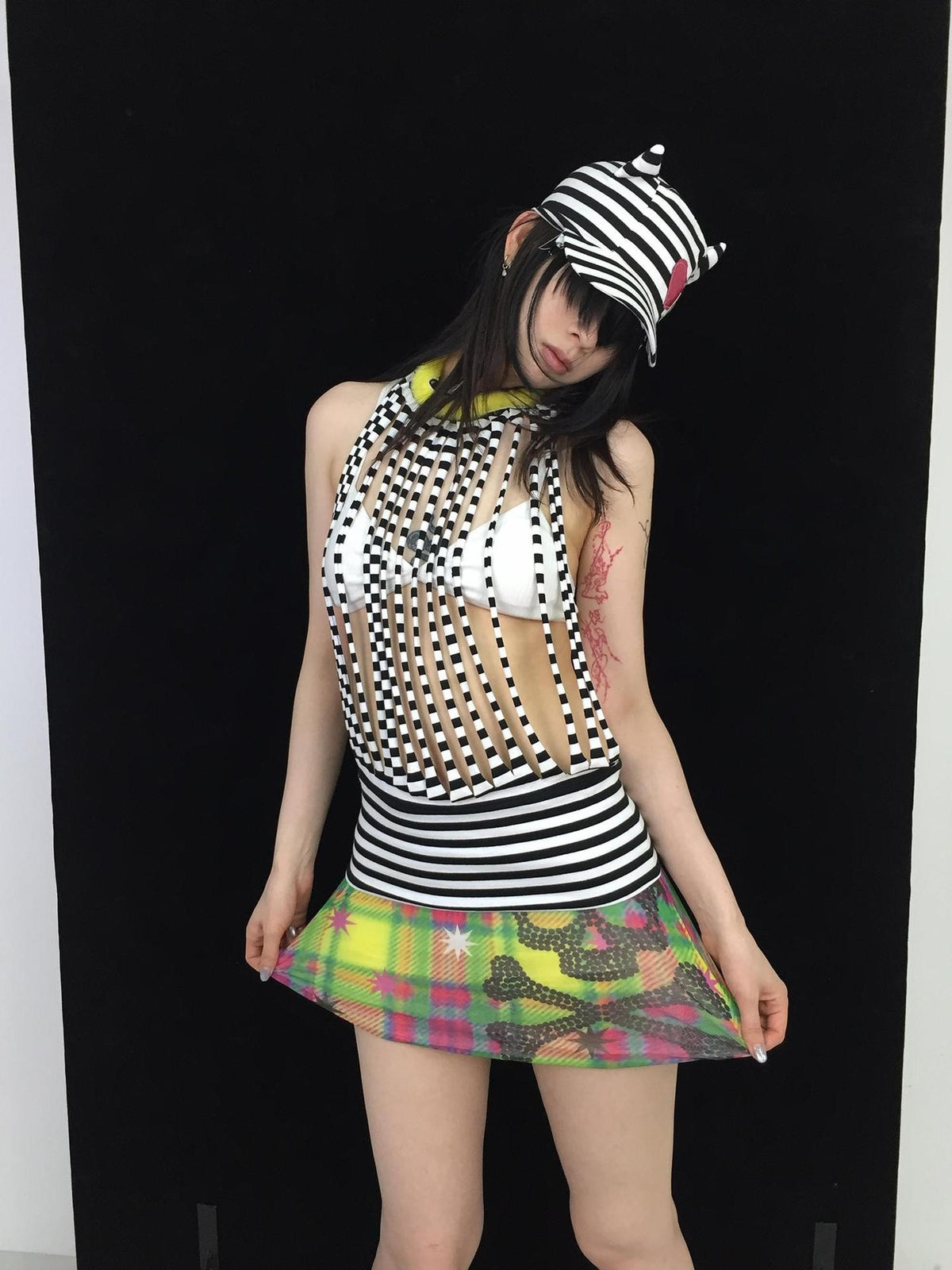 Ttsunami Multicolor Striped Layered Plush Ruffle Women&